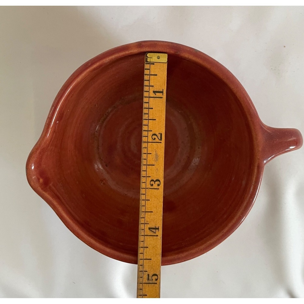 Redware Tennessee Clay Ware Works Pottery Folk Art Heart Mixing Bowl Clay VTG - Picture 12 of 12
